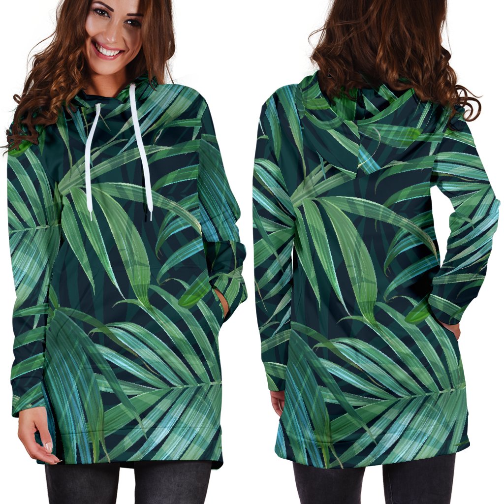 Tropical Flower Pattern Print Design TF011 Women Hoodie Dress