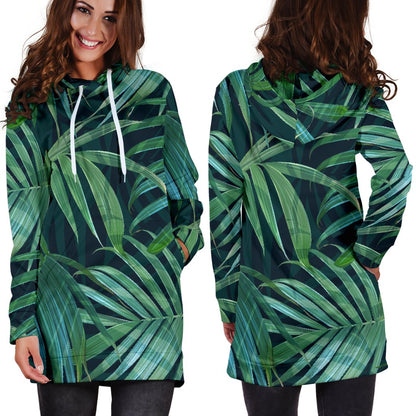 Tropical Flower Pattern Print Design TF011 Women Hoodie Dress