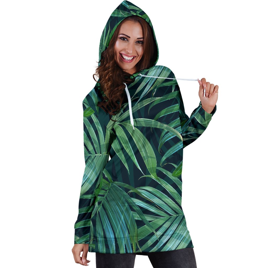 Tropical Flower Pattern Print Design TF011 Women Hoodie Dress