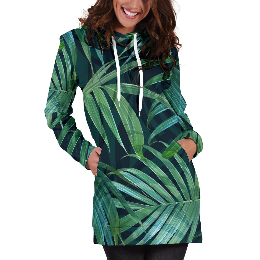 Tropical Flower Pattern Print Design TF011 Women Hoodie Dress