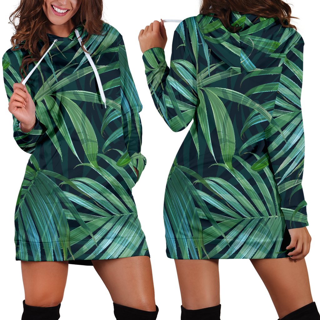 Tropical Flower Pattern Print Design TF011 Women Hoodie Dress