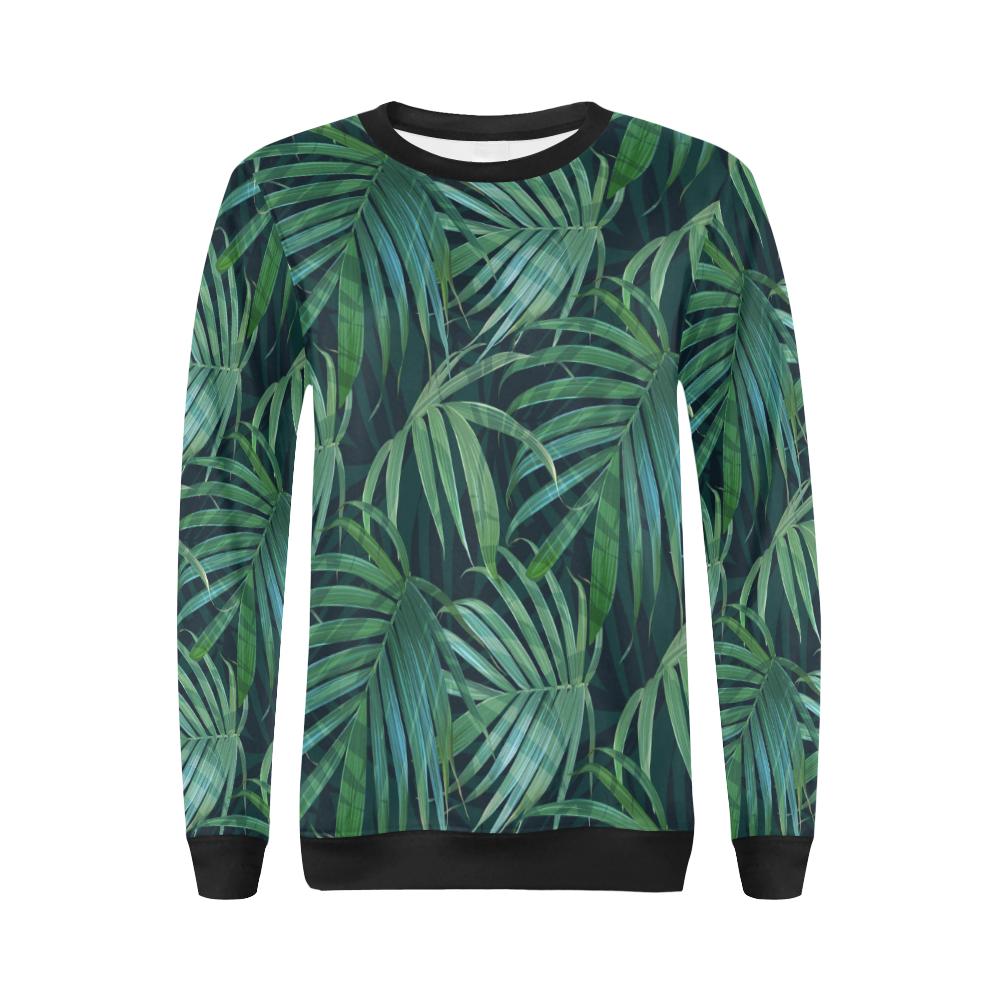 Tropical Flower Pattern Print Design TF011 Women Long Sleeve Sweatshirt-JorJune