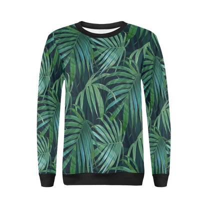 Tropical Flower Pattern Print Design TF011 Women Long Sleeve Sweatshirt-JorJune