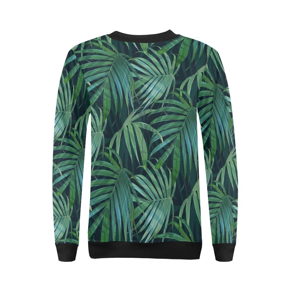Tropical Flower Pattern Print Design TF011 Women Long Sleeve Sweatshirt-JorJune