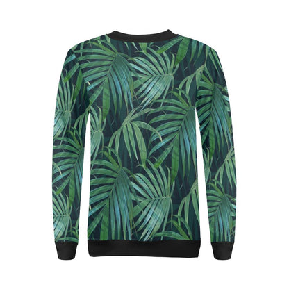 Tropical Flower Pattern Print Design TF011 Women Long Sleeve Sweatshirt-JorJune