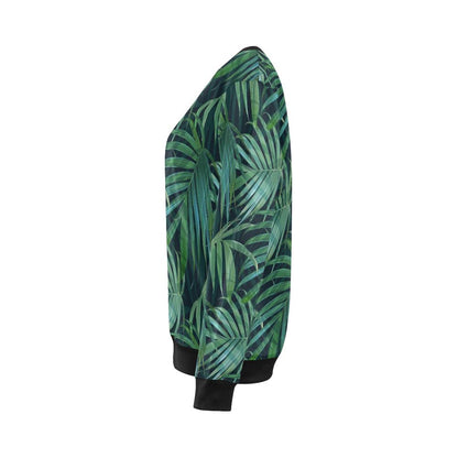 Tropical Flower Pattern Print Design TF011 Women Long Sleeve Sweatshirt-JorJune