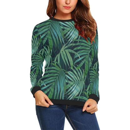 Tropical Flower Pattern Print Design TF011 Women Long Sleeve Sweatshirt-JorJune