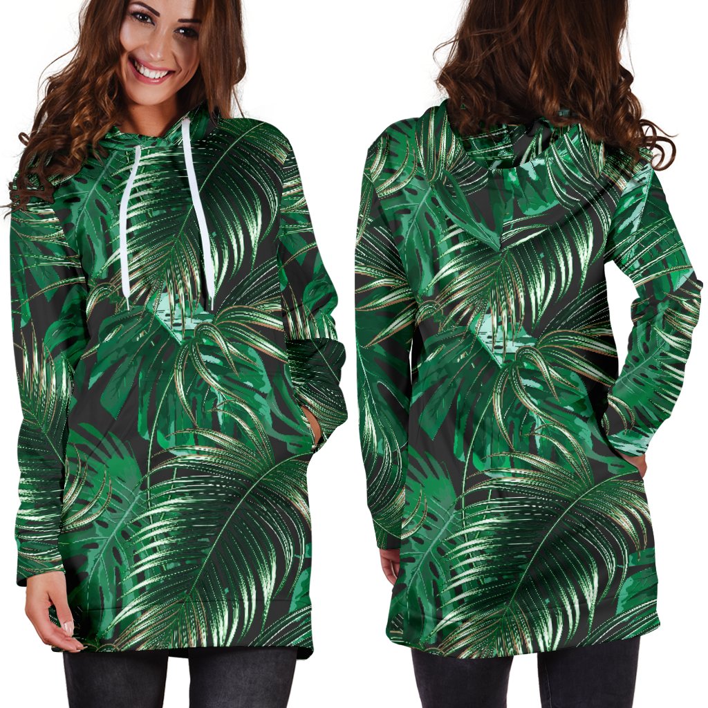 Tropical Flower Pattern Print Design TF012 Women Hoodie Dress