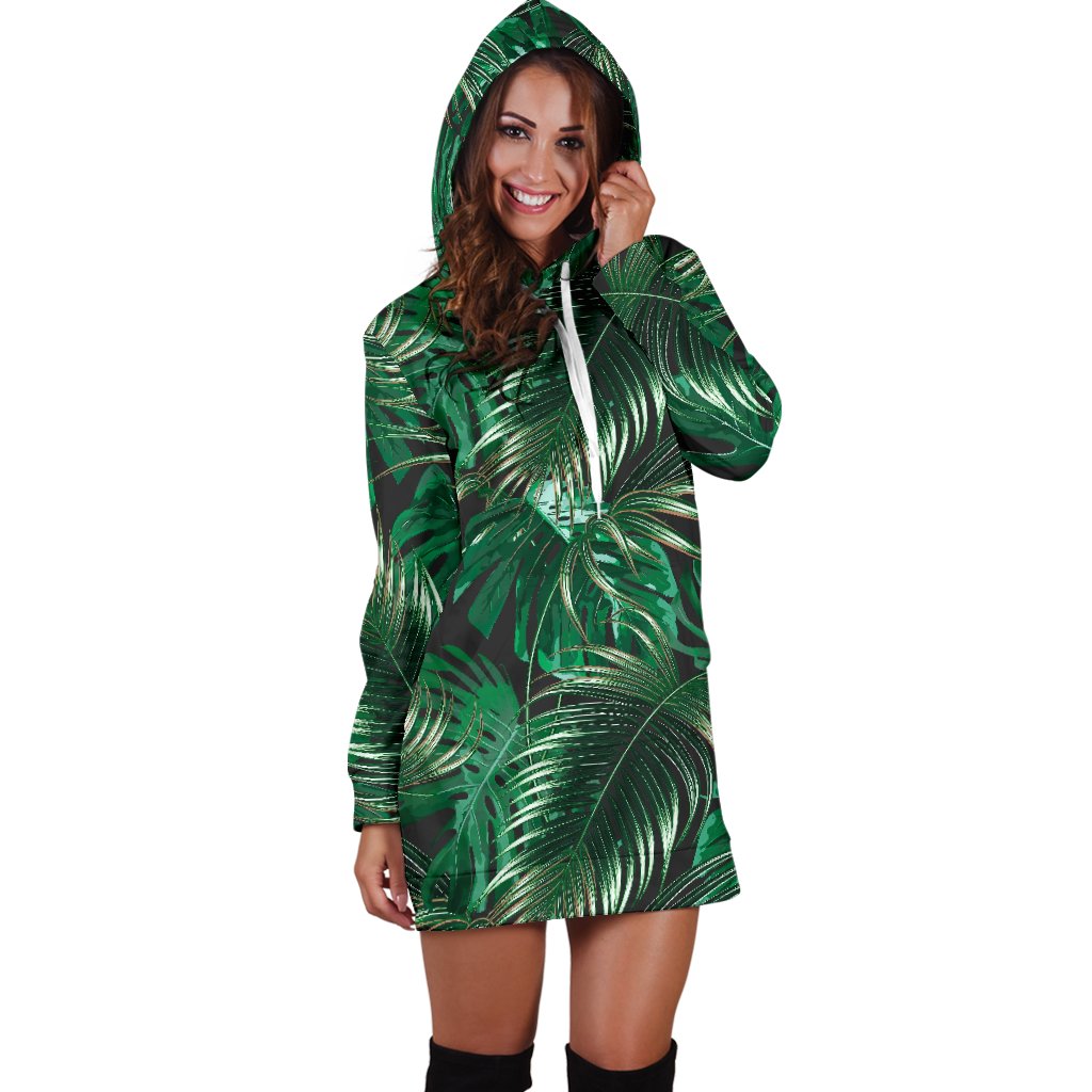 Tropical Flower Pattern Print Design TF012 Women Hoodie Dress