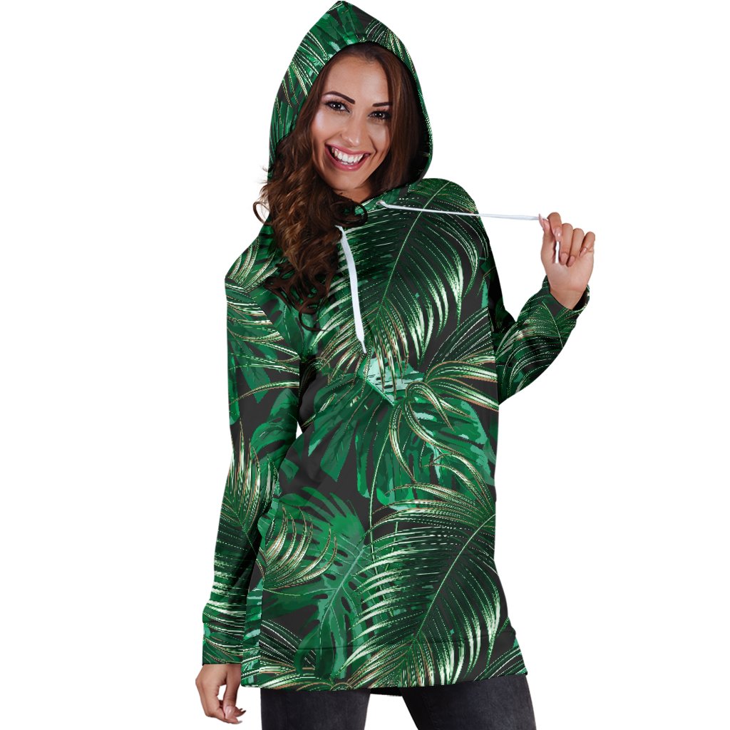 Tropical Flower Pattern Print Design TF012 Women Hoodie Dress