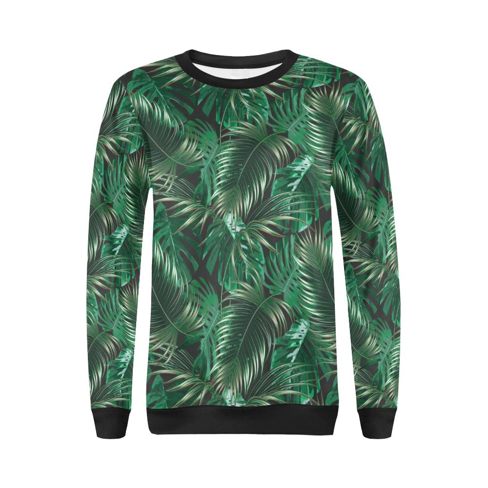 Tropical Flower Pattern Print Design TF012 Women Long Sleeve Sweatshirt-JorJune