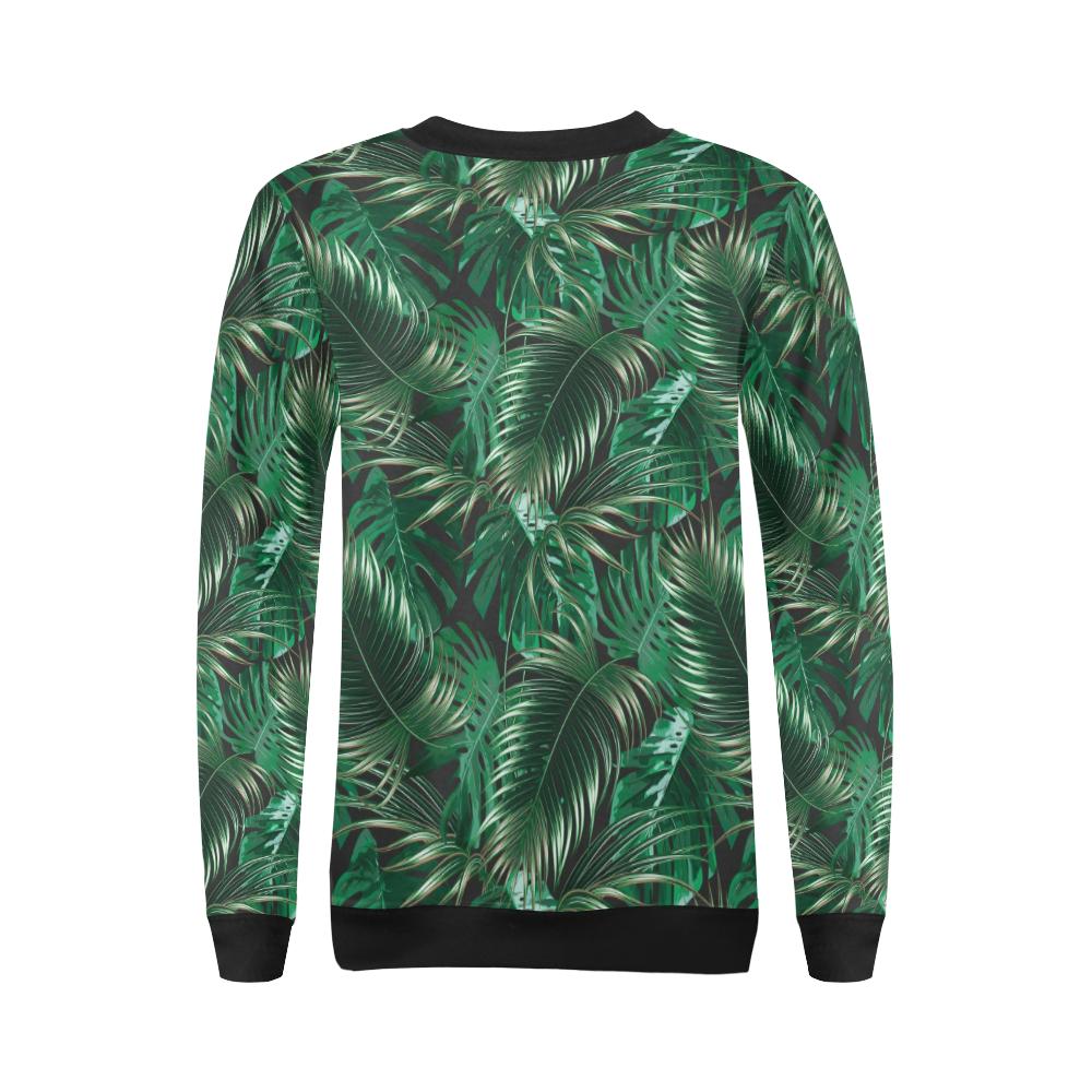 Tropical Flower Pattern Print Design TF012 Women Long Sleeve Sweatshirt-JorJune