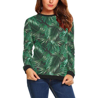 Tropical Flower Pattern Print Design TF012 Women Long Sleeve Sweatshirt-JorJune