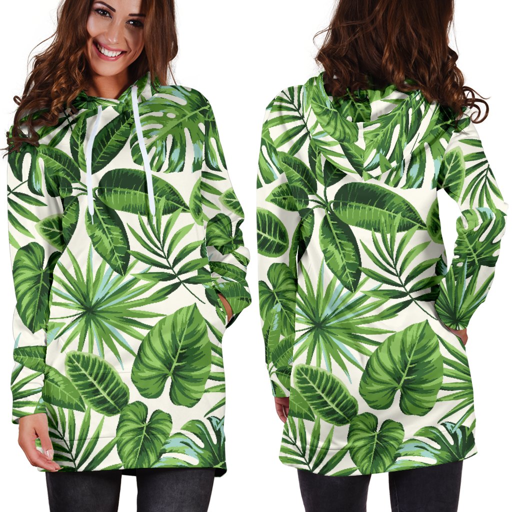 Tropical Flower Pattern Print Design TF013 Women Hoodie Dress