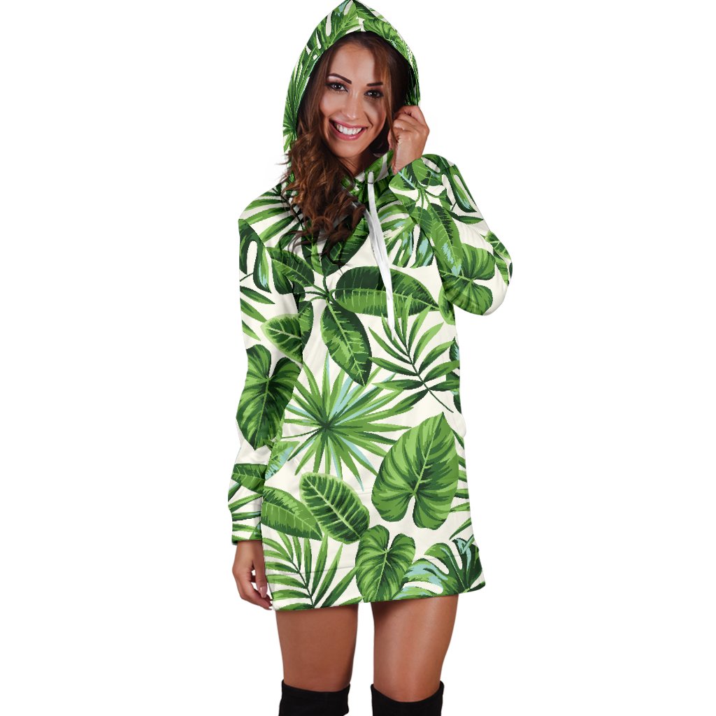 Tropical Flower Pattern Print Design TF013 Women Hoodie Dress