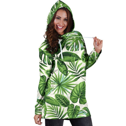 Tropical Flower Pattern Print Design TF013 Women Hoodie Dress