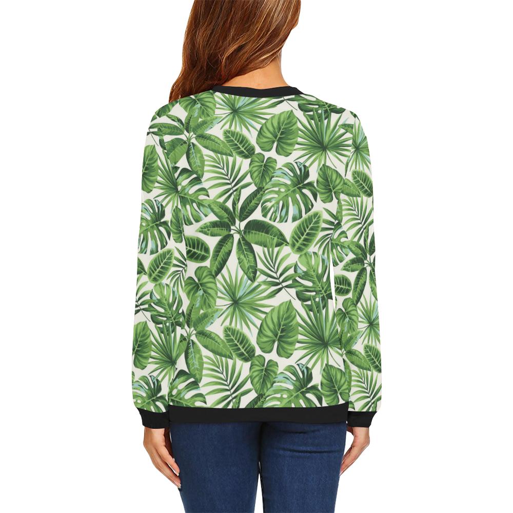 Tropical Flower Pattern Print Design TF013 Women Long Sleeve Sweatshirt-JorJune