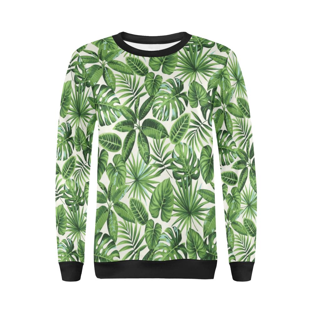 Tropical Flower Pattern Print Design TF013 Women Long Sleeve Sweatshirt-JorJune