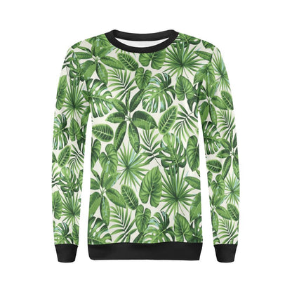 Tropical Flower Pattern Print Design TF013 Women Long Sleeve Sweatshirt-JorJune