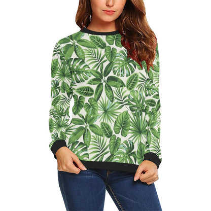 Tropical Flower Pattern Print Design TF013 Women Long Sleeve Sweatshirt-JorJune