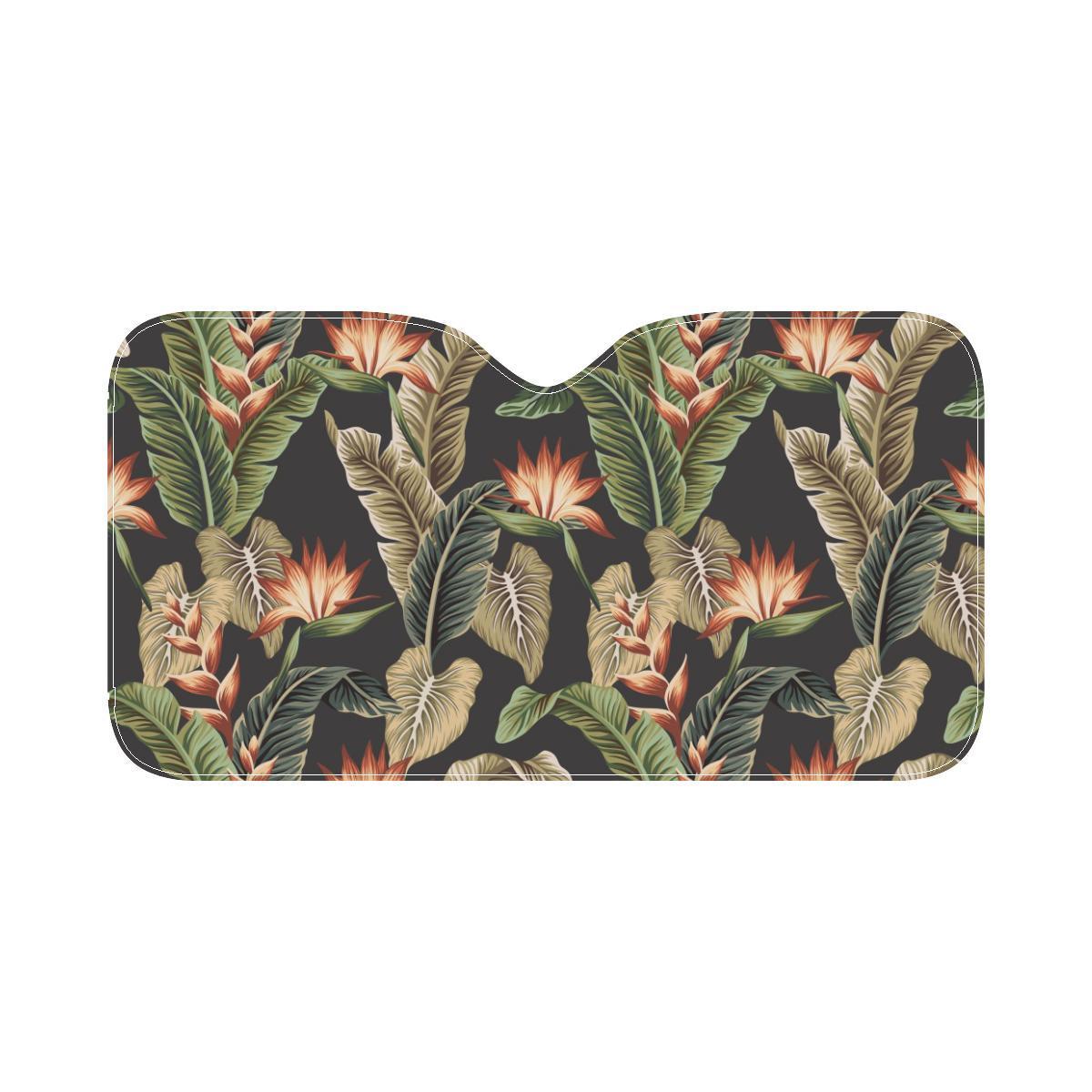 Tropical Flower Pattern Print Design TF014 Car Sun Shade-JorJune