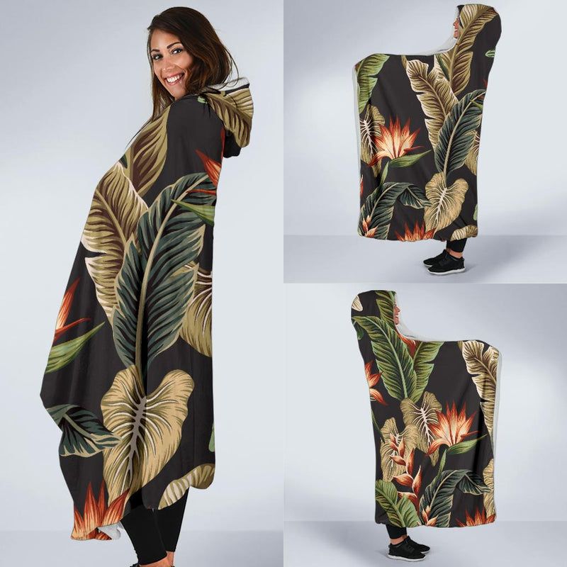 Tropical Flower Pattern Print Design TF014 Hooded Blanket-JORJUNE.COM