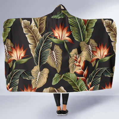 Tropical Flower Pattern Print Design TF014 Hooded Blanket-JORJUNE.COM