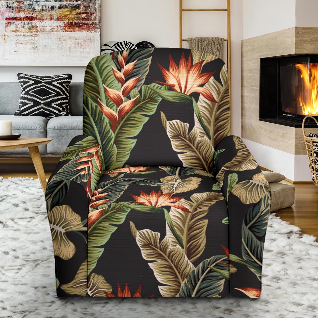Tropical Flower Pattern Print Design TF014 Recliner Slipcover-JORJUNE.COM