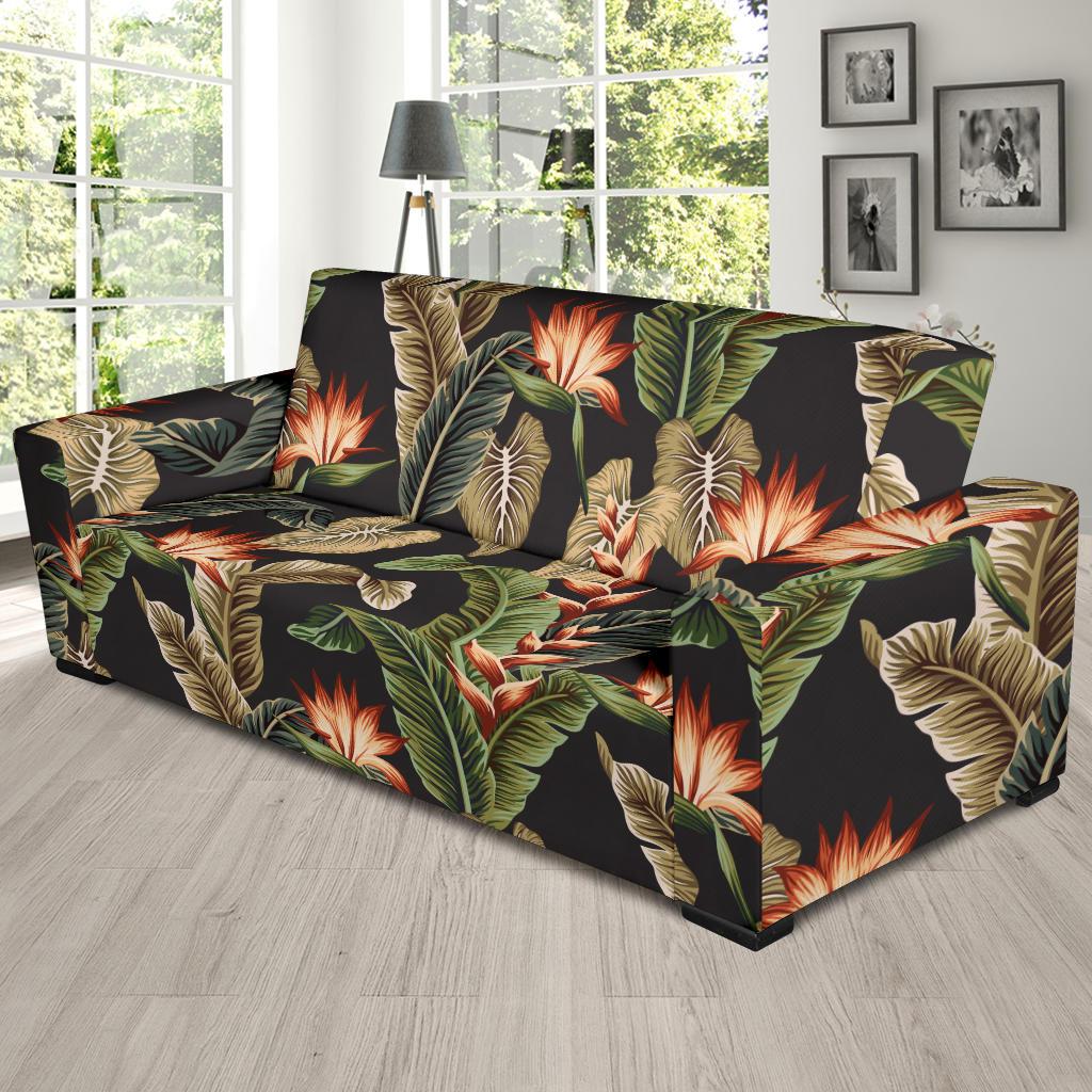 Tropical Flower Pattern Print Design TF014 Sofa Slipcover-JORJUNE.COM