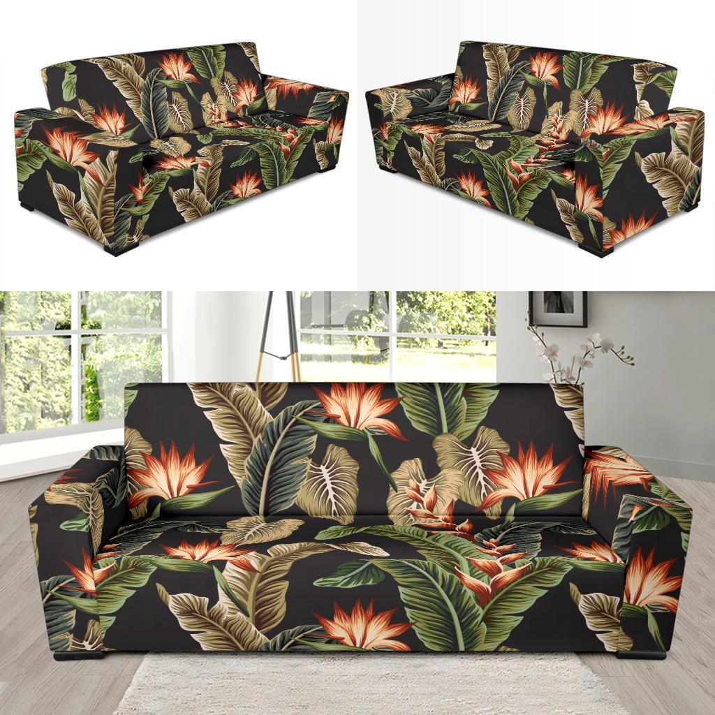 Tropical Flower Pattern Print Design TF014 Sofa Slipcover-JORJUNE.COM