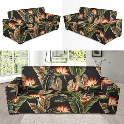 Tropical Flower Pattern Print Design TF014 Sofa Slipcover-JORJUNE.COM