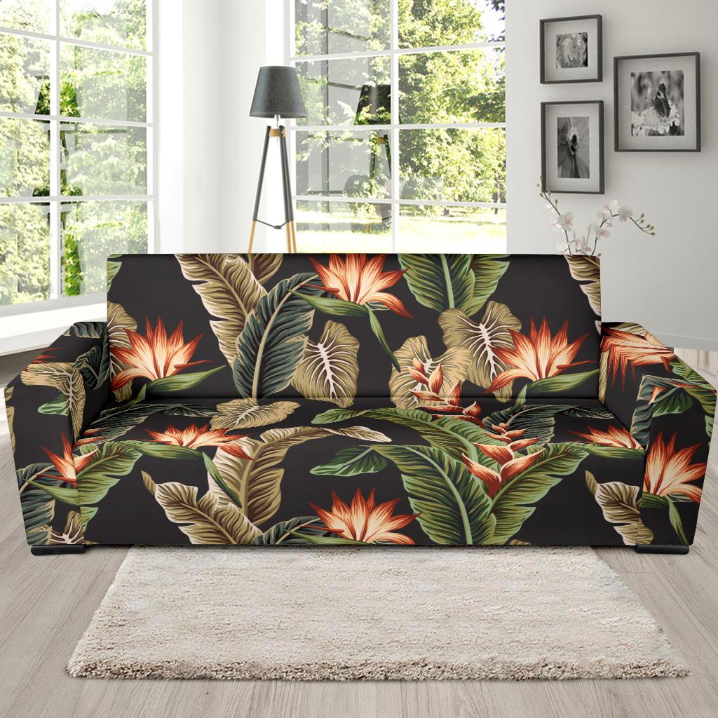 Tropical Flower Pattern Print Design TF014 Sofa Slipcover-JORJUNE.COM