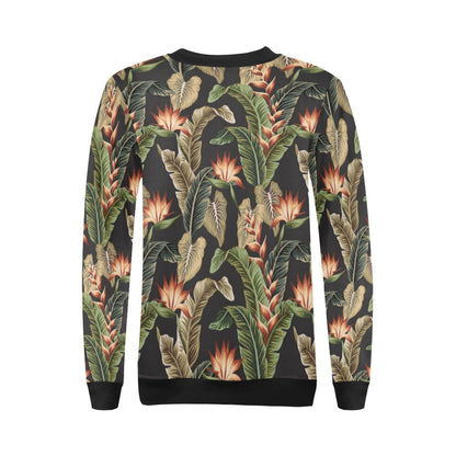 Tropical Flower Pattern Print Design TF014 Women Long Sleeve Sweatshirt-JorJune