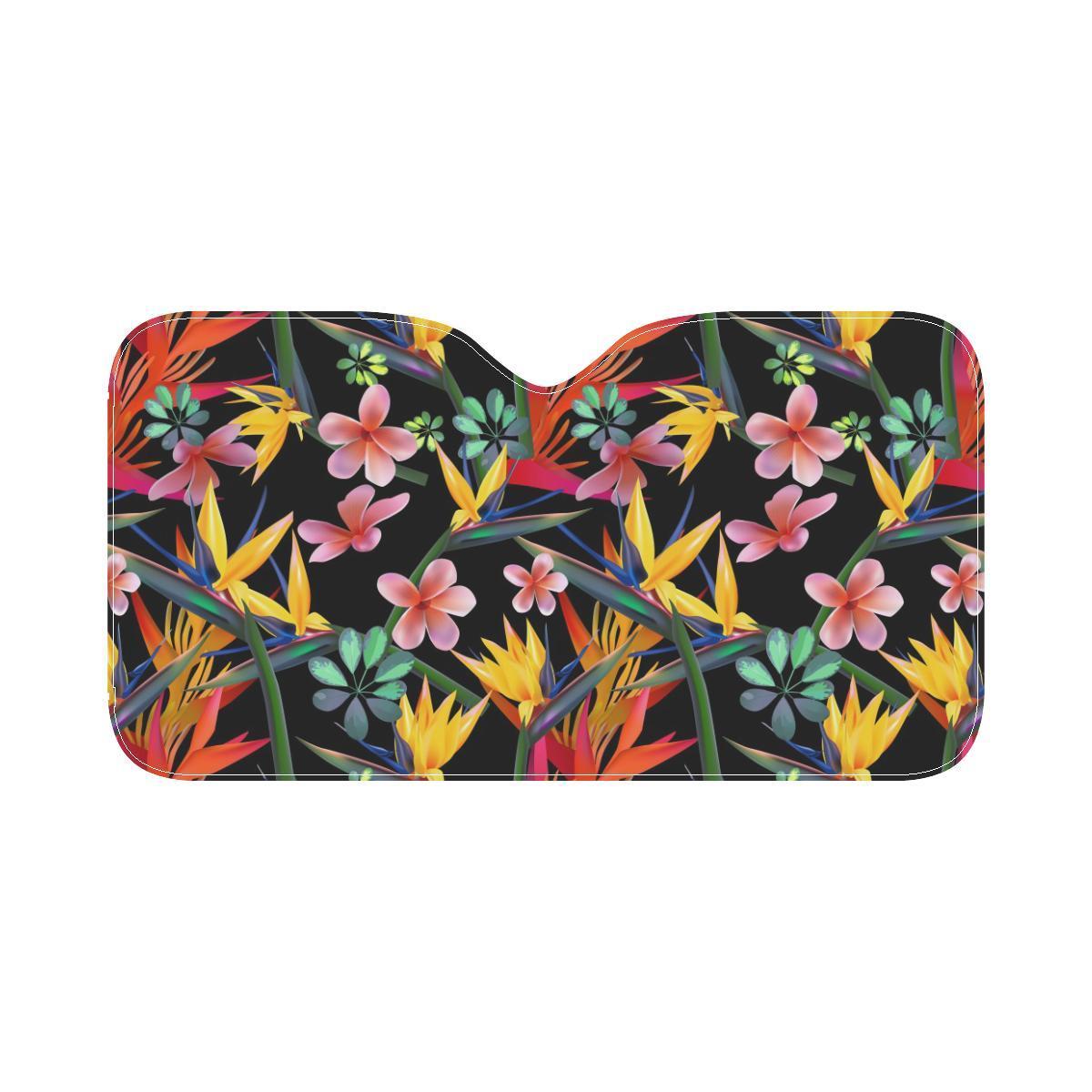 Tropical Flower Pattern Print Design TF015 Car Sun Shade-JorJune