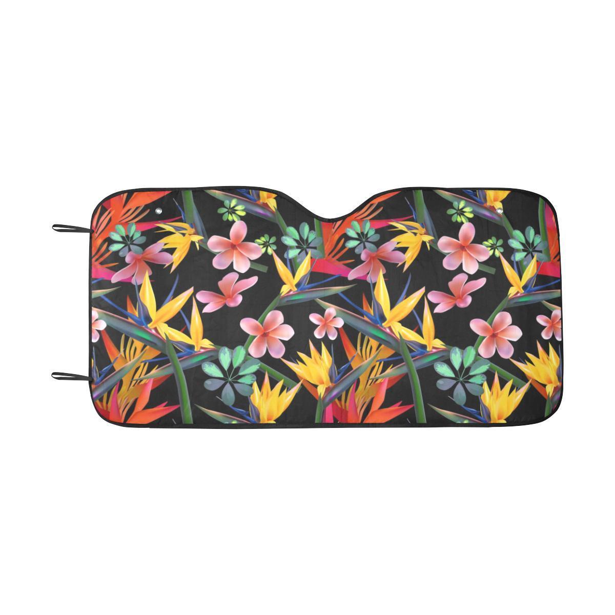 Tropical Flower Pattern Print Design TF015 Car Sun Shade-JorJune