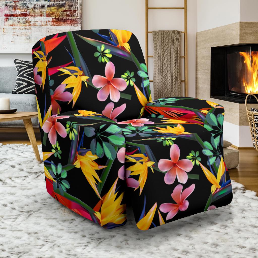 Tropical Flower Pattern Print Design TF015 Recliner Slipcover-JORJUNE.COM