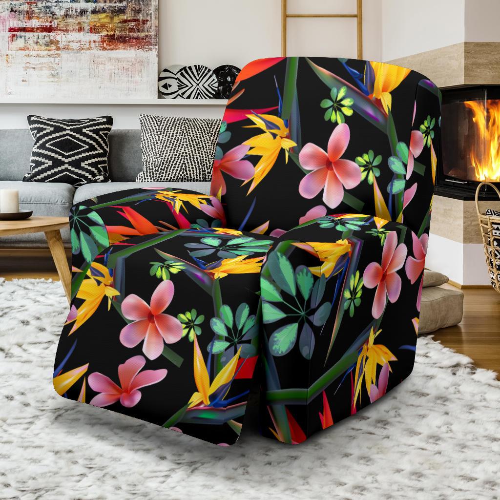 Tropical Flower Pattern Print Design TF015 Recliner Slipcover-JORJUNE.COM