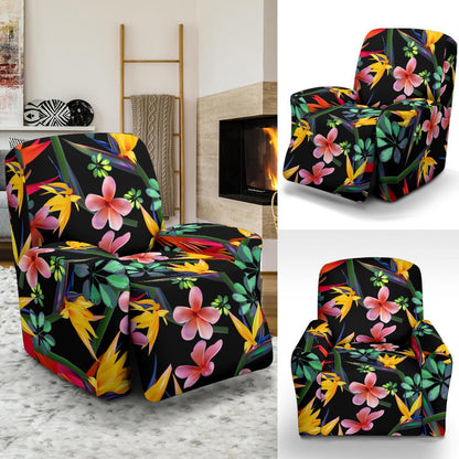 Tropical Flower Pattern Print Design TF015 Recliner Slipcover-JORJUNE.COM
