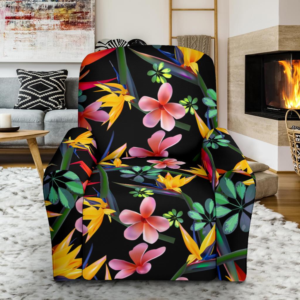Tropical Flower Pattern Print Design TF015 Recliner Slipcover-JORJUNE.COM