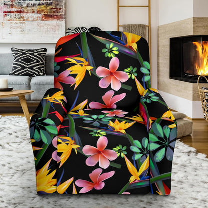 Tropical Flower Pattern Print Design TF015 Recliner Slipcover-JORJUNE.COM