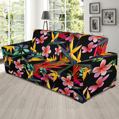 Tropical Flower Pattern Print Design TF015 Sofa Slipcover-JORJUNE.COM