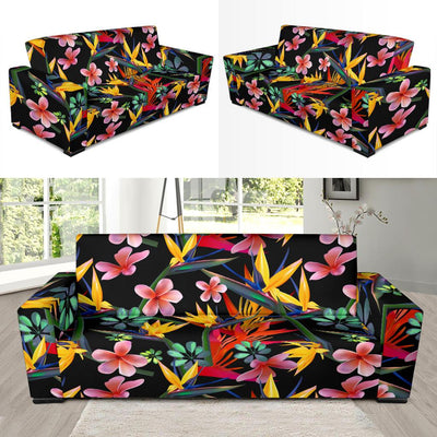 Tropical Flower Pattern Print Design TF015 Sofa Slipcover-JORJUNE.COM