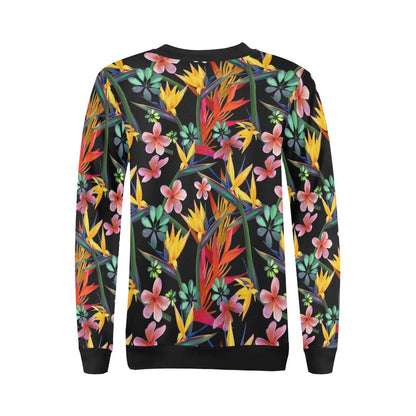 Tropical Flower Pattern Print Design TF015 Women Long Sleeve Sweatshirt-JorJune