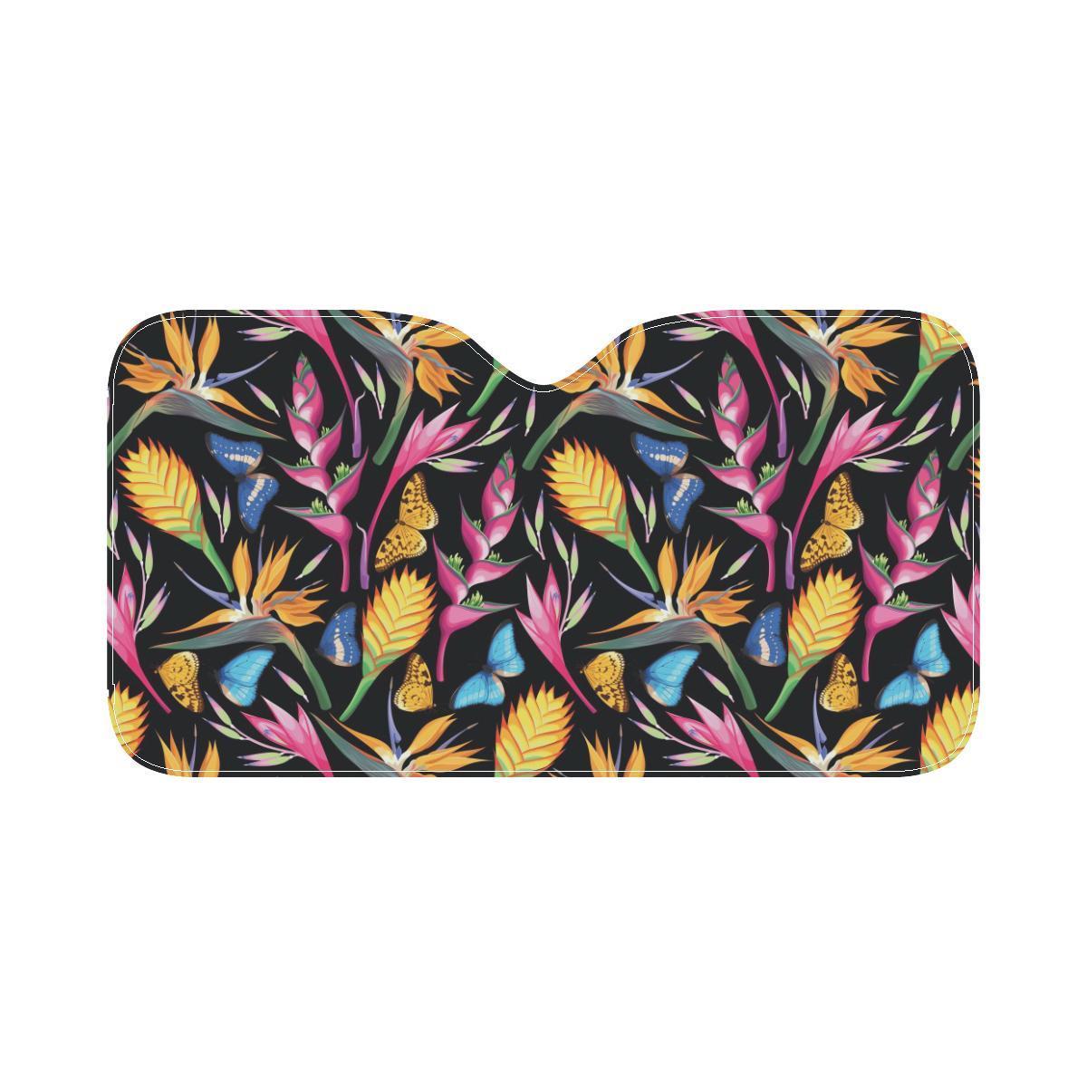 Tropical Flower Pattern Print Design TF016 Car Sun Shade-JorJune