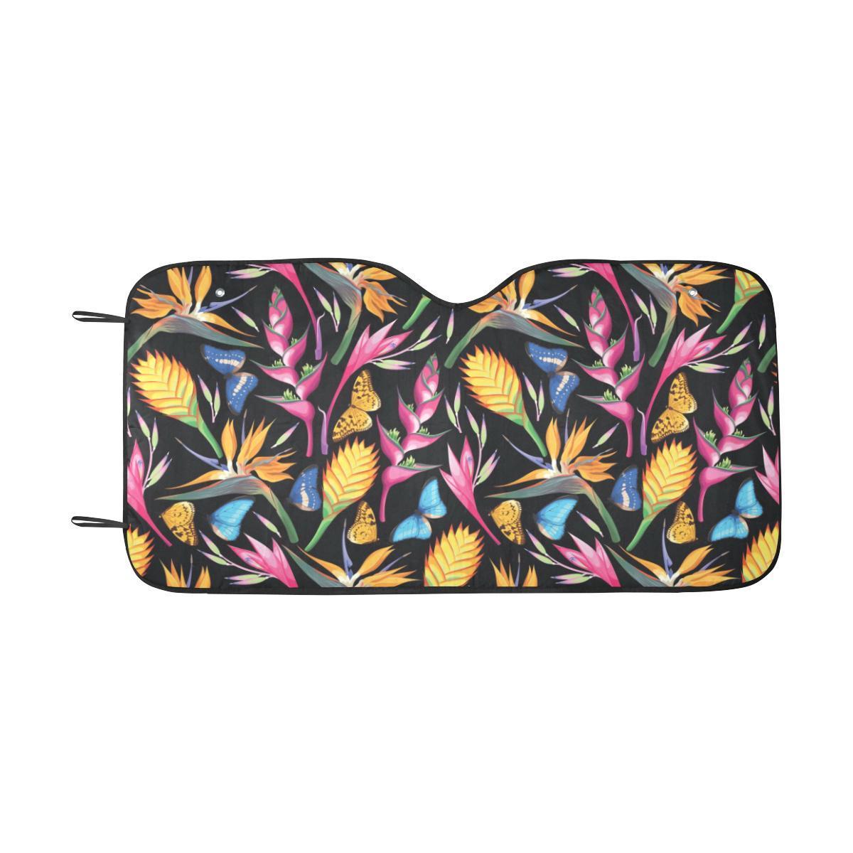 Tropical Flower Pattern Print Design TF016 Car Sun Shade-JorJune