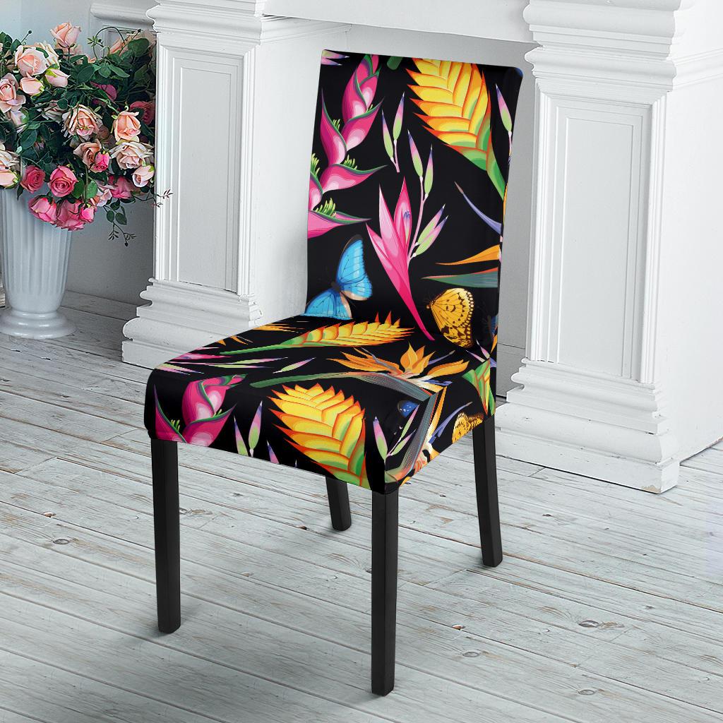 Tropical Flower Pattern Print Design TF016 Dining Chair Slipcover-JORJUNE.COM