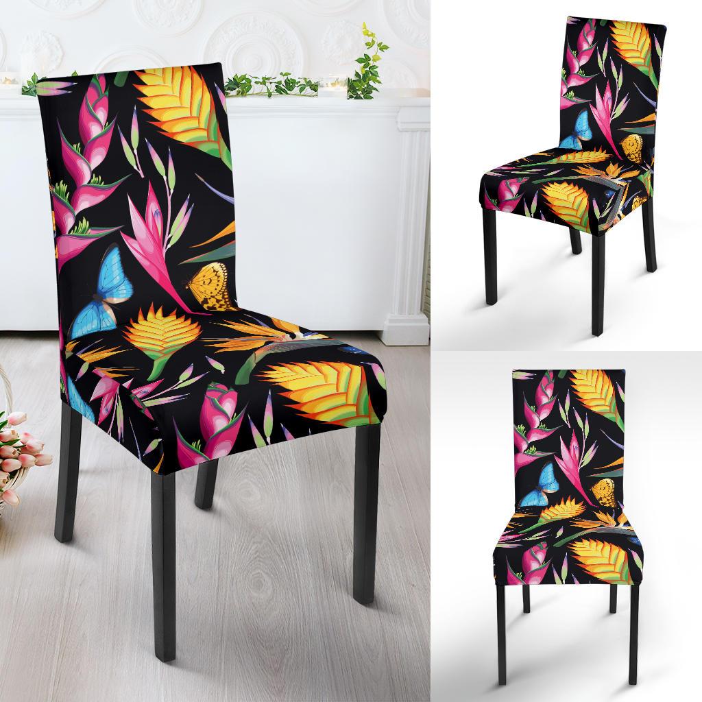Tropical Flower Pattern Print Design TF016 Dining Chair Slipcover-JORJUNE.COM