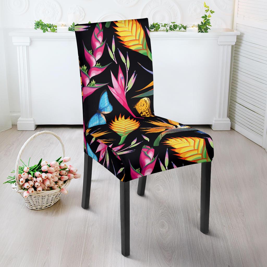 Tropical Flower Pattern Print Design TF016 Dining Chair Slipcover-JORJUNE.COM