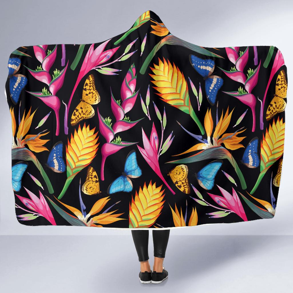 Tropical Flower Pattern Print Design TF016 Hooded Blanket-JORJUNE.COM