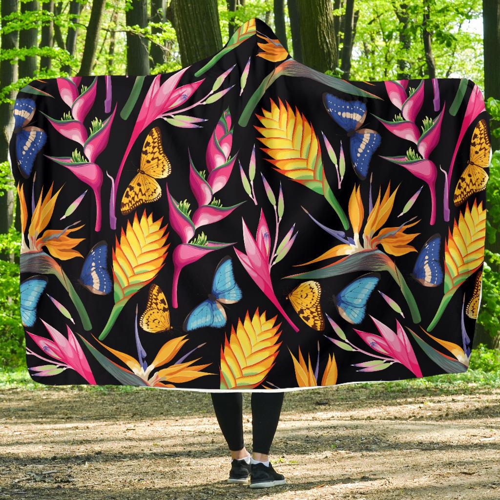 Tropical Flower Pattern Print Design TF016 Hooded Blanket-JORJUNE.COM